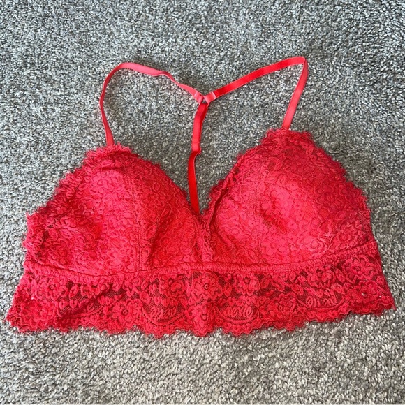 aerie Other - Aerie - Red Lace Y Bralette - Medium
